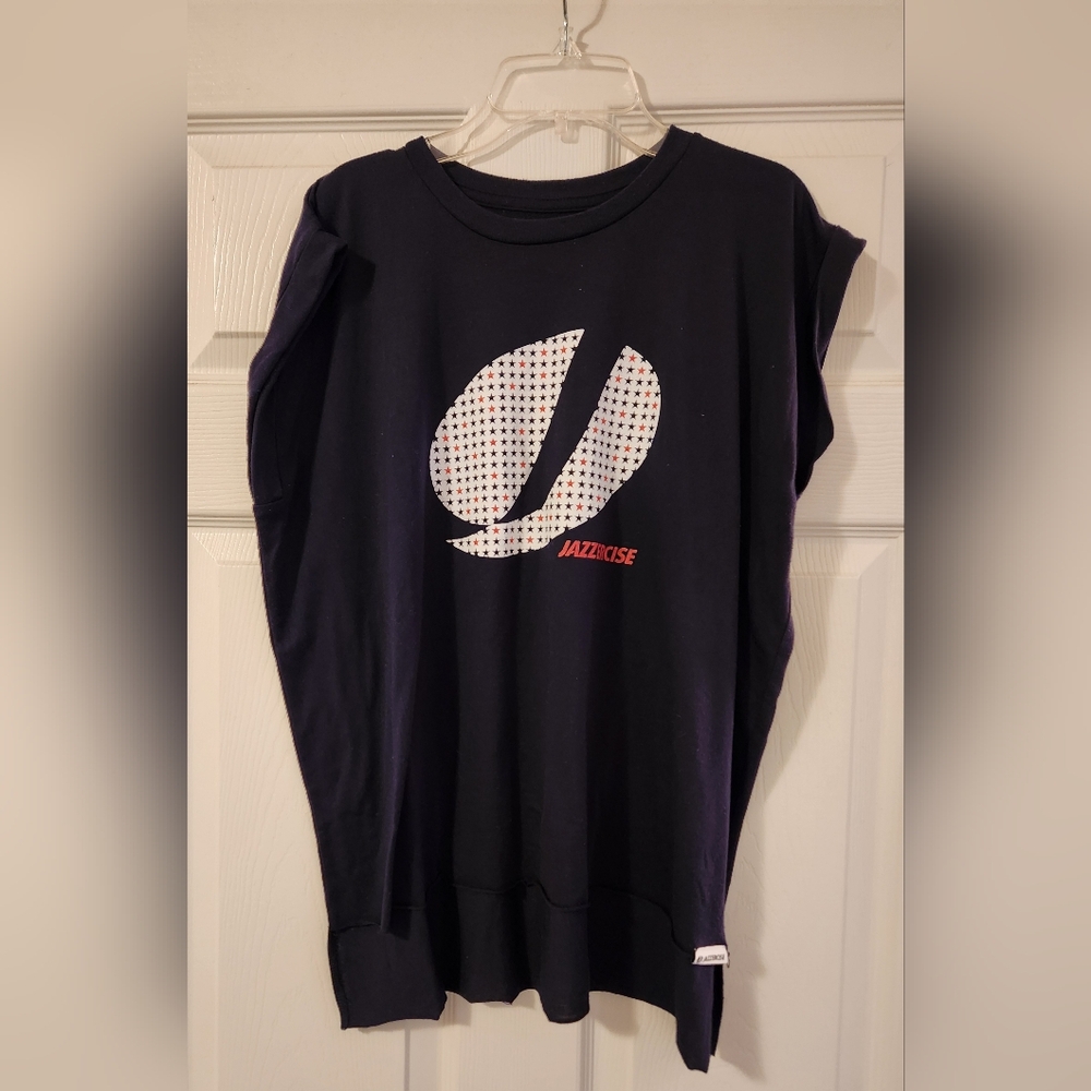 Jazzercise Navy Shirt Size Large REDUCED